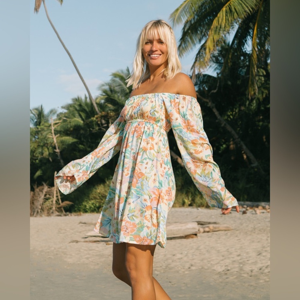 Billabong Floral Off-Shoulder Dress Size S
